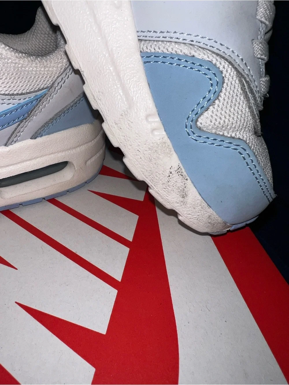 Nike Kids Airmax 1 Light Blue and White Low-Top Sneakers Sz 11c